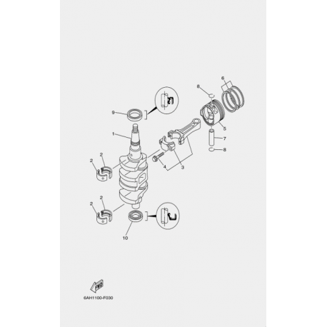 Коленвал в сборе с поршнями F20P (3-0)