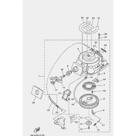 Пружина стартера большая F20P (10-7)